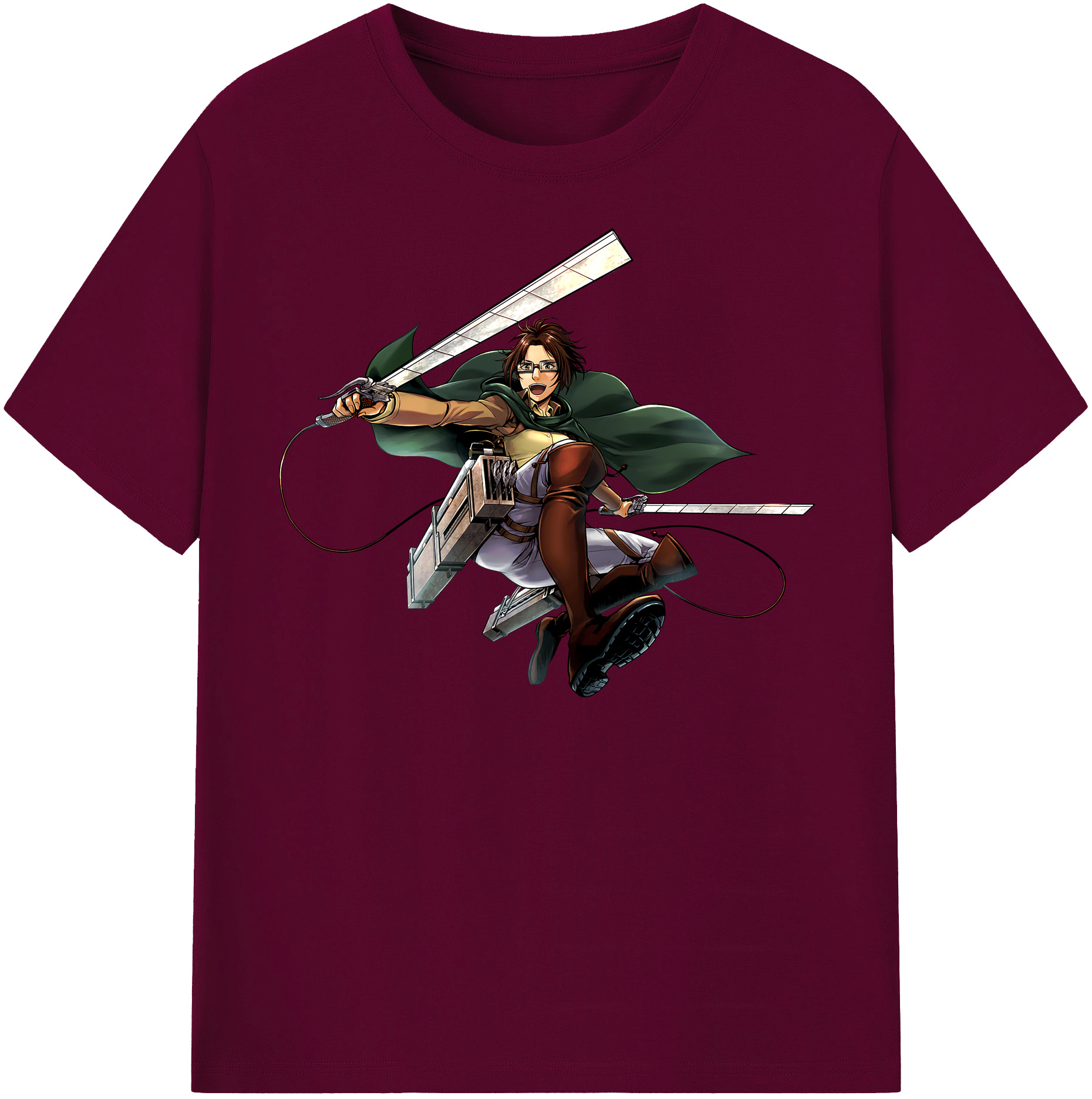（画像用） 進撃の巨人 ハンジ·ゾエ Attack on Titan Hanji Zoe レディースカジュアルプリントTシャツ（綿100％）